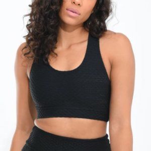 Booty By Brabants Black Croco Skin Bra Top